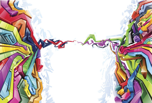 彩色涂鸦抽象背景图片下载