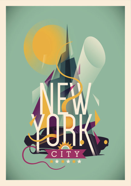 抽象的纽约市海报。图片下载