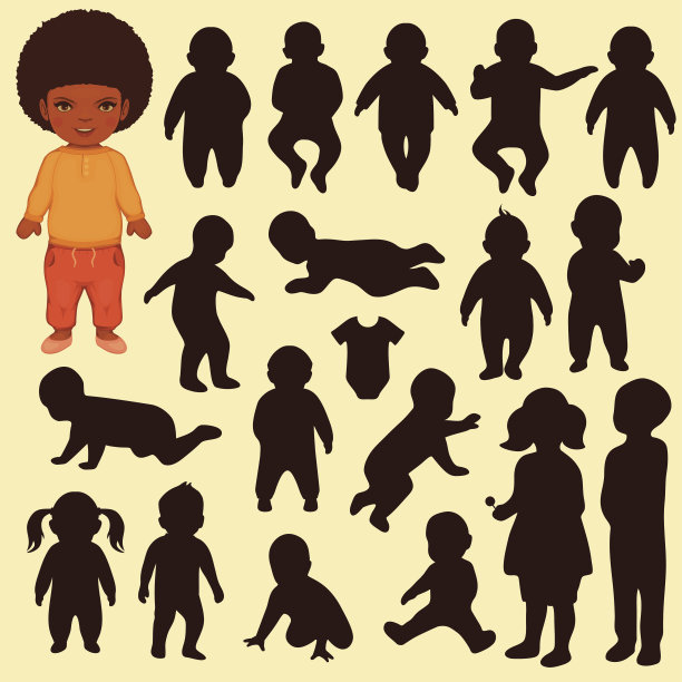 婴儿孤立的轮廓图片下载