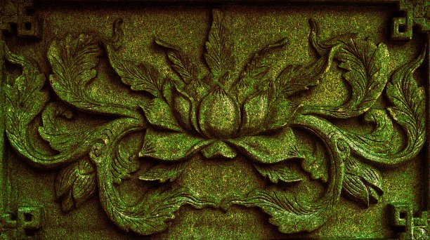 绿色莲花雕塑图片下载