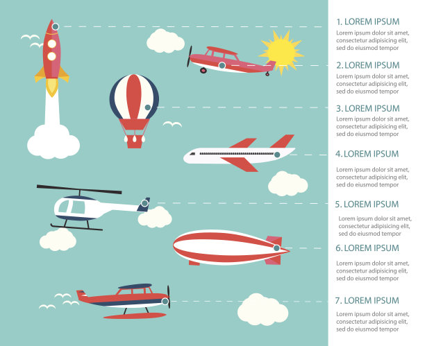 航空运输信息图图片下载