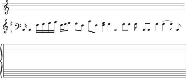 一组音符和五线谱向量素材图片