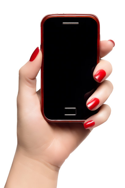 优雅的女人手里拿着智能手机图片下载