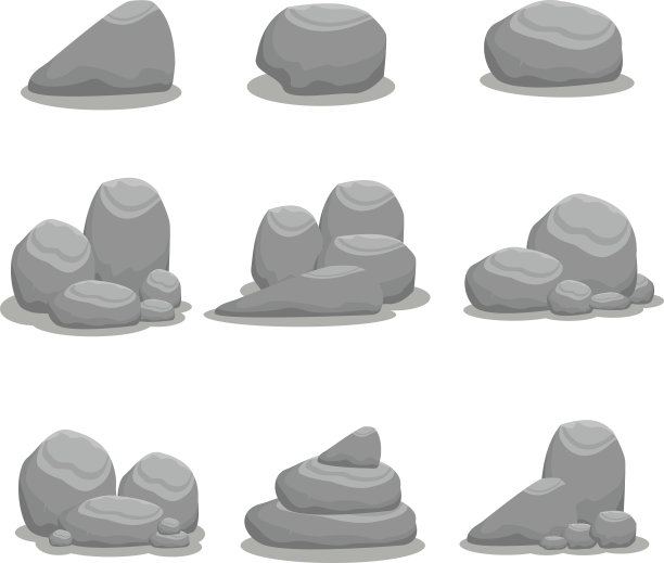 矢量艺术的岩石风格的设置图片下载