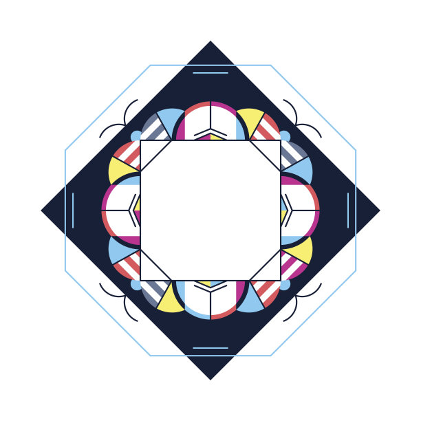 新潮的卡框风格设计。抽象的几何元素。布局模板卡片，邀请，小册子，传单，封面。优雅的框架和几何线性图案的背景设计图片下载