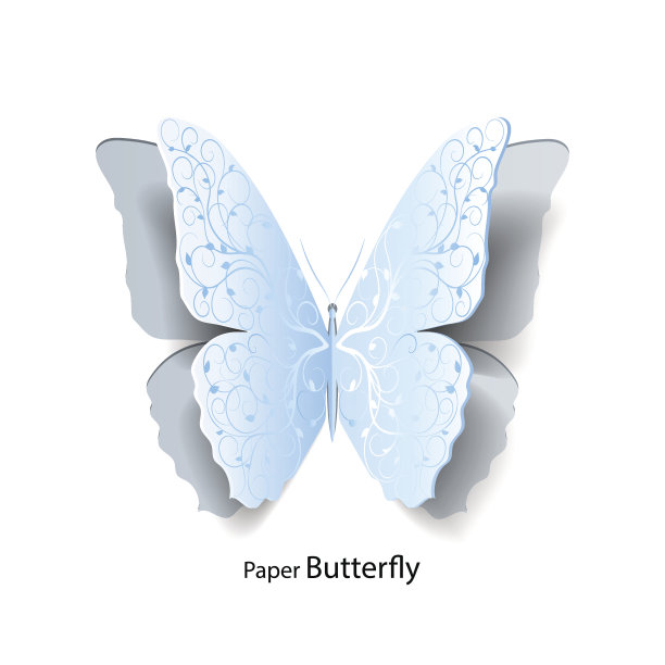 纸剪出的蓝蝴蝶图片下载