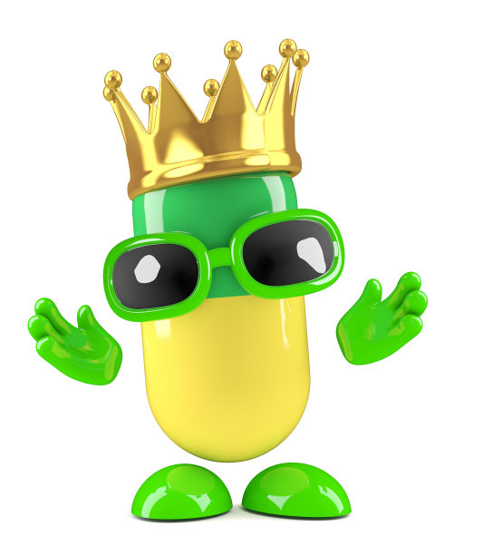 3d胶囊戴着一个金色的皇冠图片下载