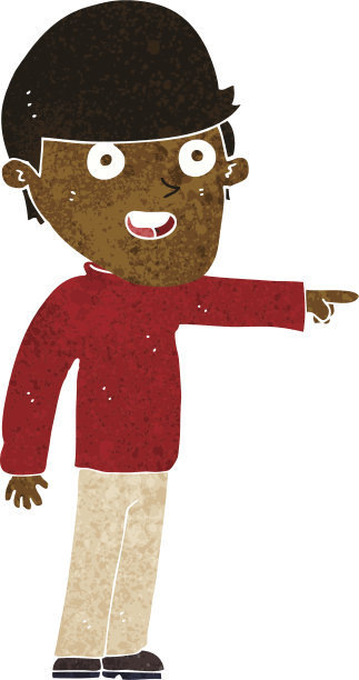 卡通指向人图片下载