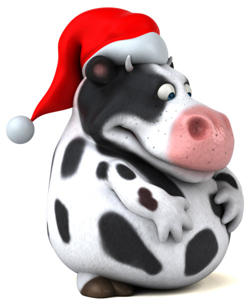 有趣的牛- 3D插图图片下载