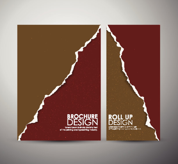 摘要商业宣传册设计模板撕纸或卷起来。图片下载