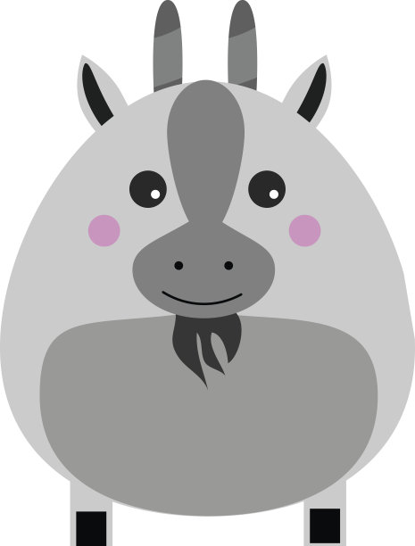 可爱的山羊角色。儿童风格，矢量插图图片下载