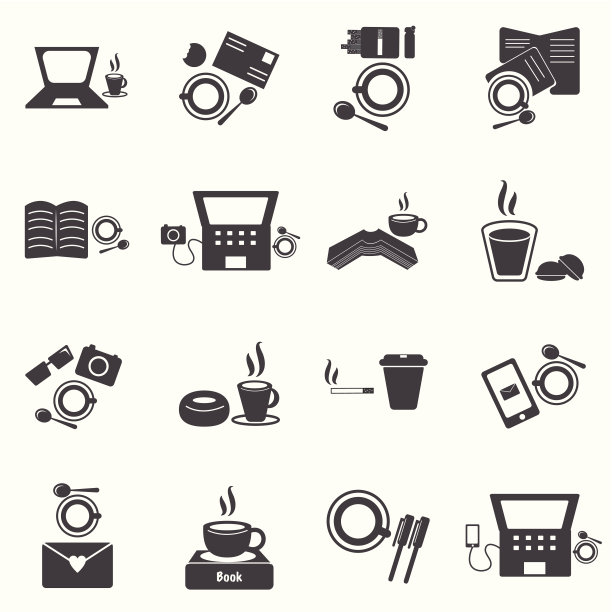 咖啡馆图标设置图片下载