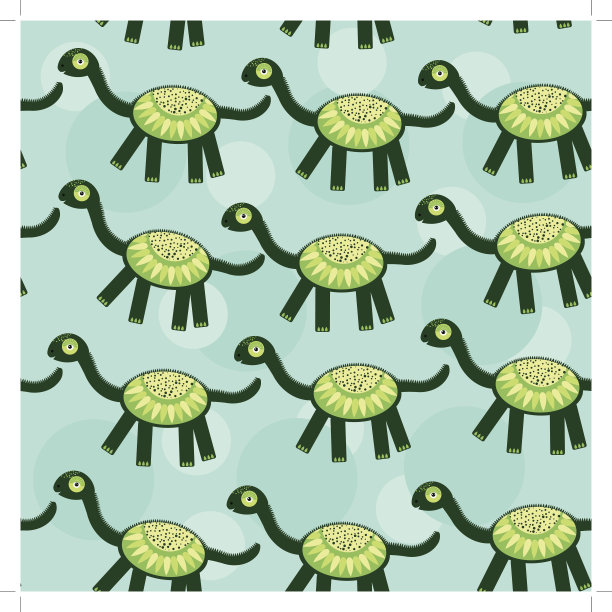 无缝图案与可爱的动物在蓝色的背景。图片下载