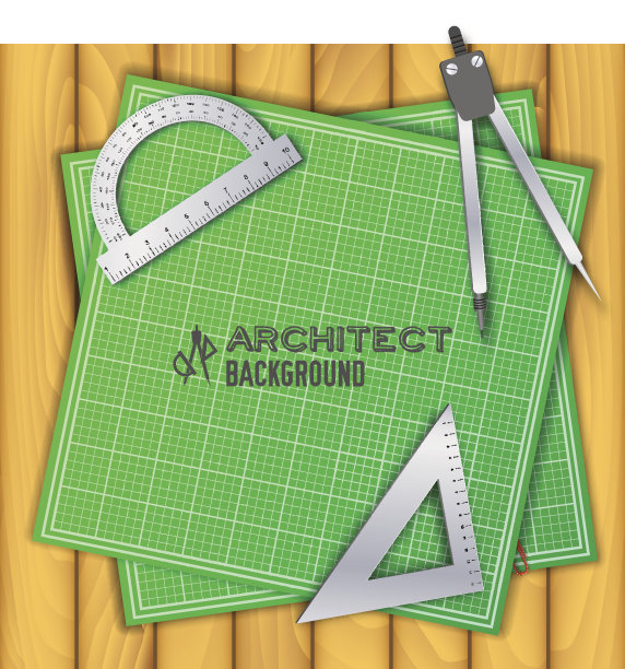 建筑师对蓝图背景概念的现实工具图片下载