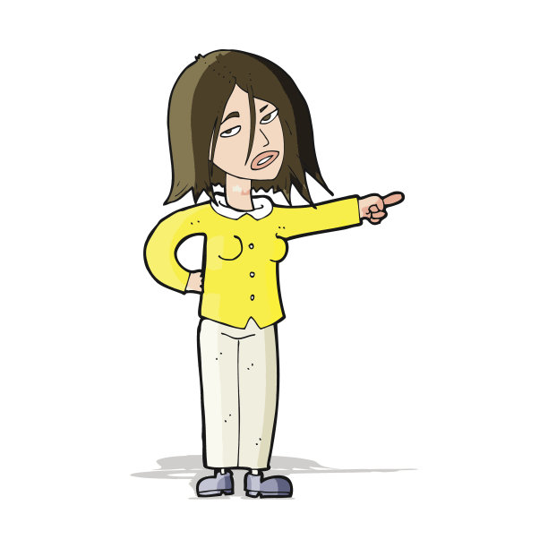 卡通女人指向图片下载