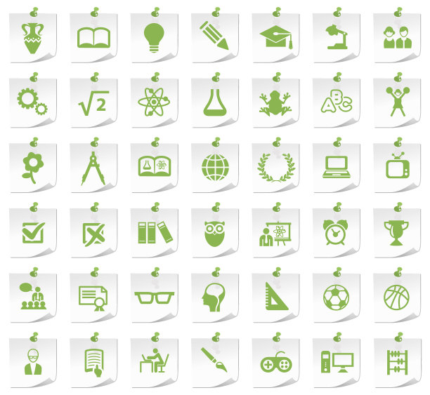 便笺上的教育图标。图片下载