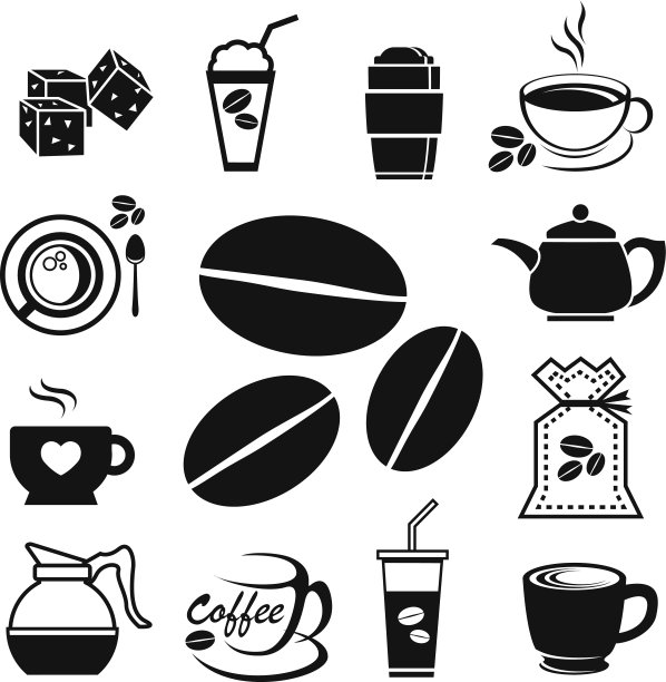 咖啡图标套装图片下载