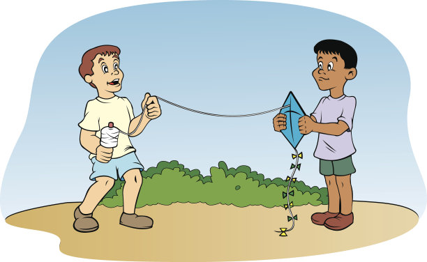 孩子们在玩风筝图片下载