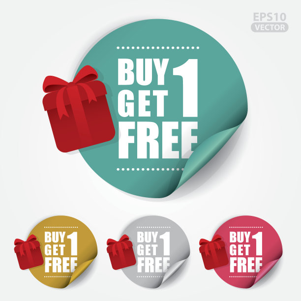 买一送一免费贴纸和标签图片下载