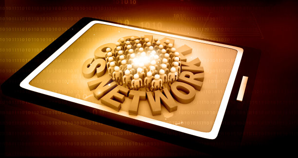 平板电脑上的社交网络图片下载