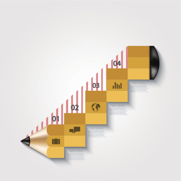 向量现代铅笔信息图。图片下载