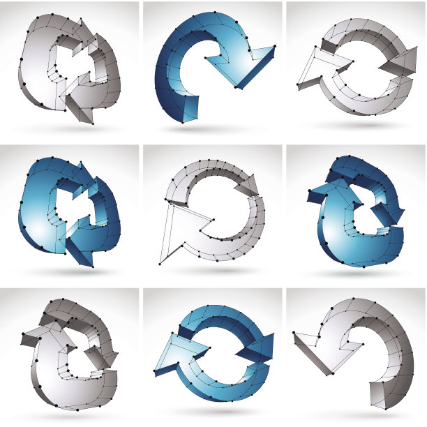 一套3d网格单色更新图标。图片下载