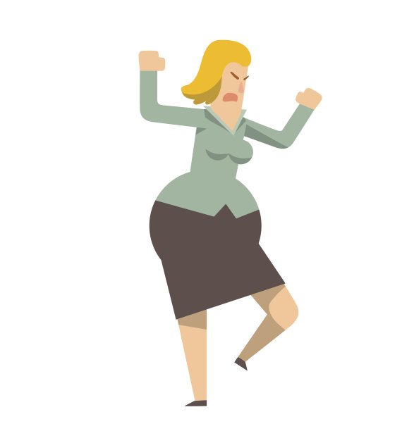 圆形愤怒的女商人咒骂图片下载