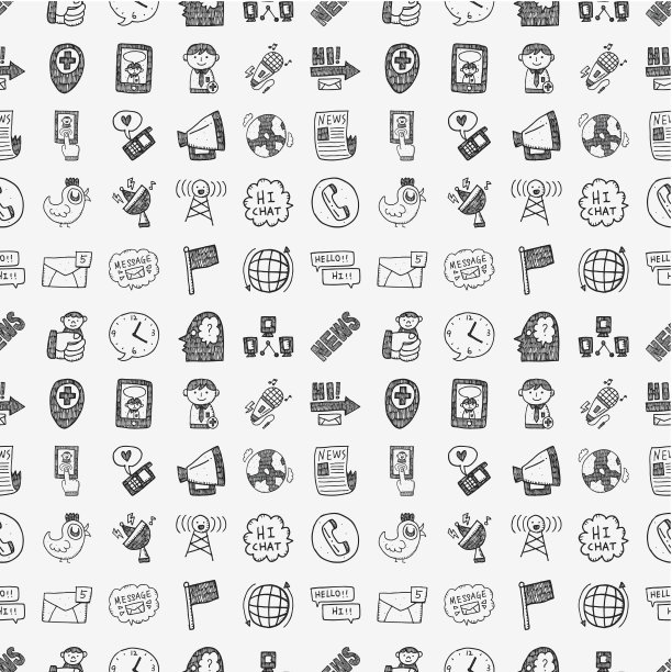 无缝涂鸦交流模式素材图片