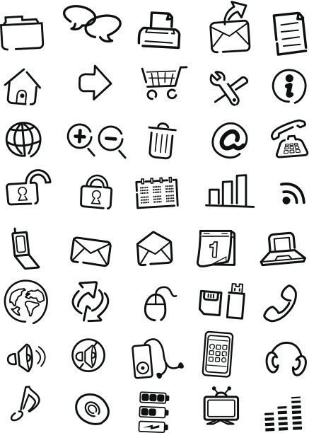 Web图标、按钮、笔记矢量素材图片下载
