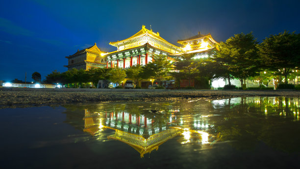 黄昏中有华夏寺，龙庙中有倒影图片下载