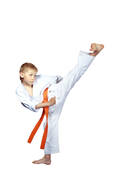 Blow Yoko-geri在白色背景上做运动员图片下载