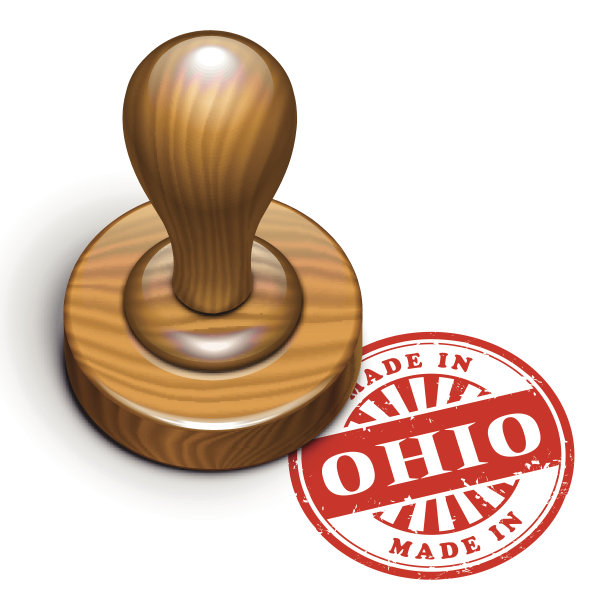 俄亥俄州制造的垃圾橡胶图章图片下载
