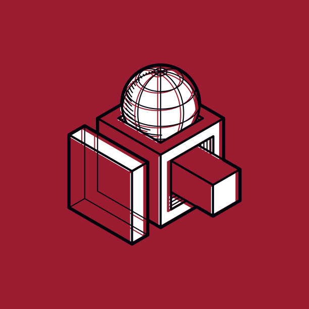 矢量抽象三维几何形状，多边形图形。图片下载