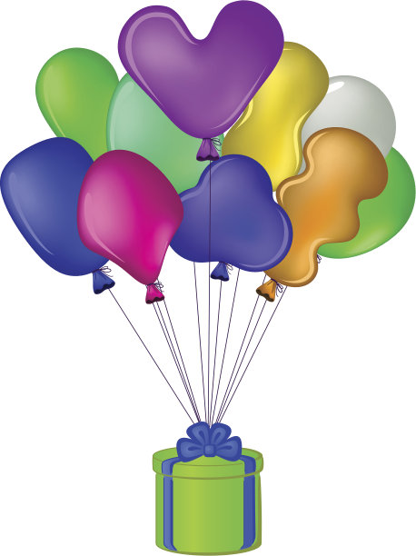 气球和礼盒图片下载