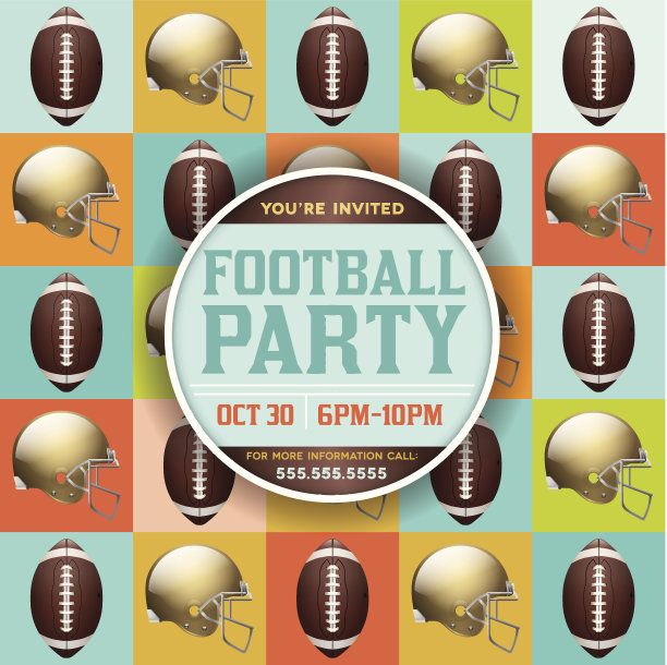 矢量足球模式派对邀请图片下载