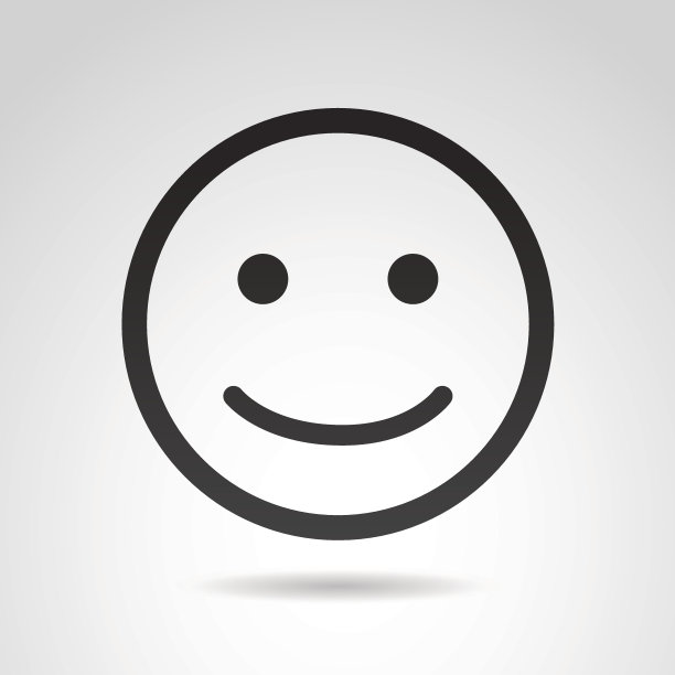 笑脸图标孤立在白色背景。素材图片