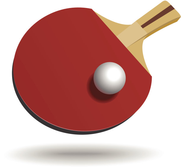 乒乓球用的球拍。图片下载