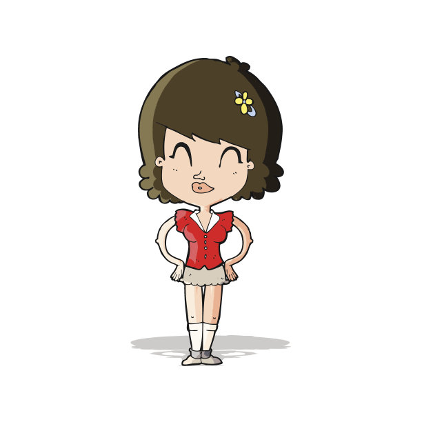 卡通快乐的女人图片下载