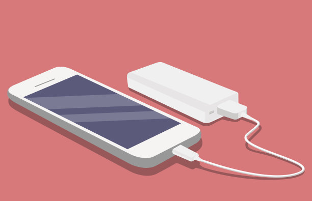 智能手机USB线连接外部电源图片下载