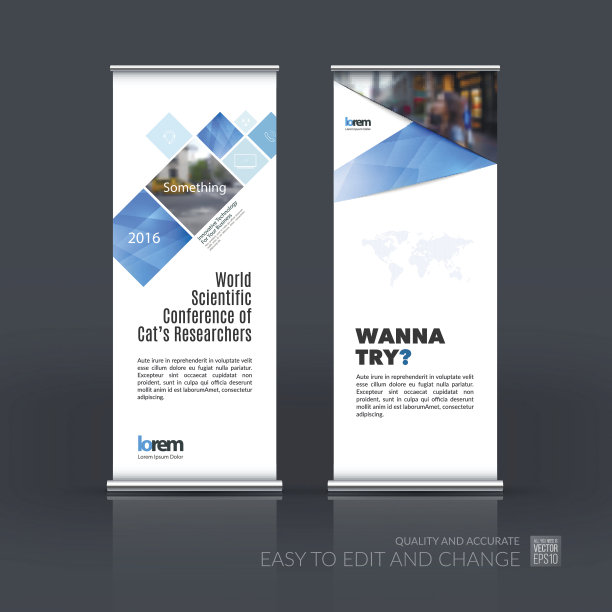 向量集现代卷起旗帜站设计与图片下载