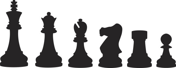 国际象棋棋子轮廓素材图片