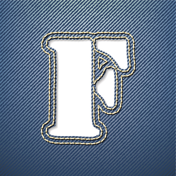 牛仔牛仔裤字母F图片下载