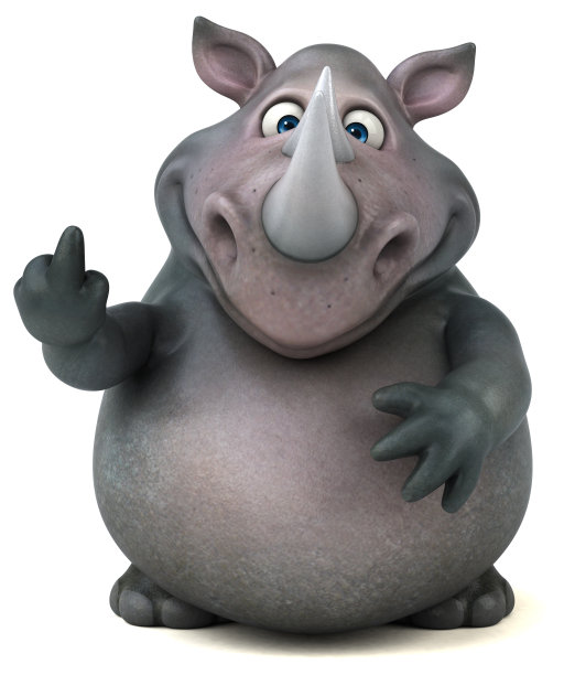 有趣的犀牛- 3D插图图片下载