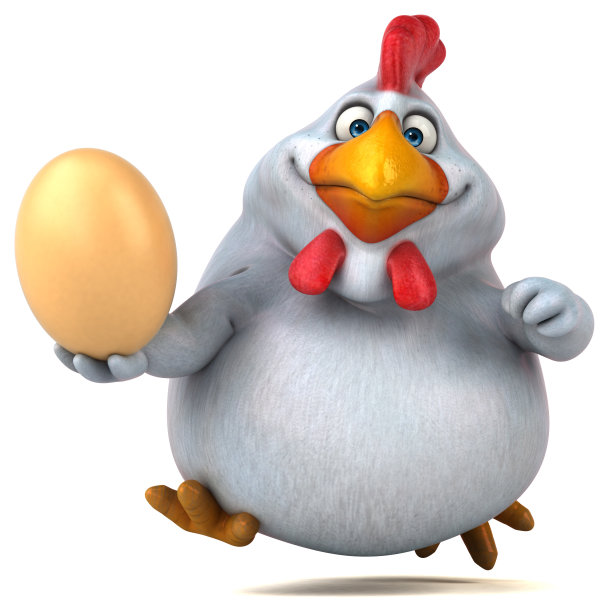 有趣的鸡- 3D插图图片下载