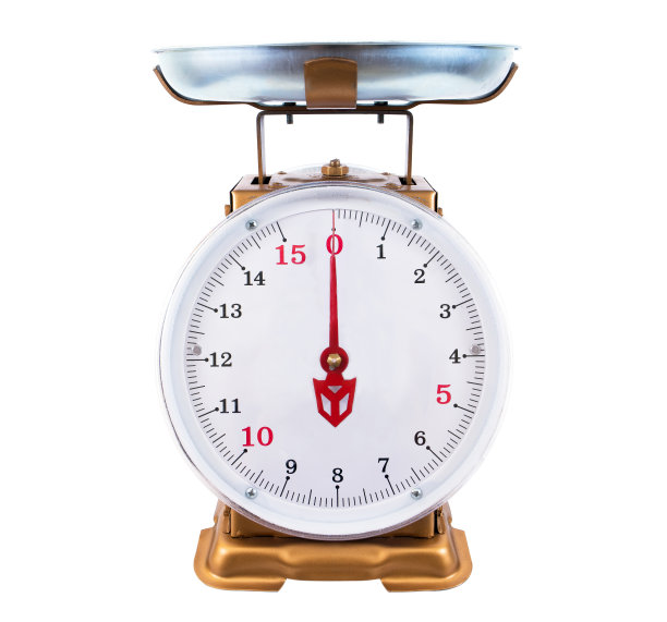 金色手动刻度在白色背景上测量。市场规模孤立图片下载