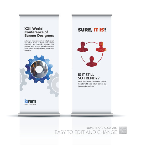 向量集现代卷起旗帜站设计与图片下载