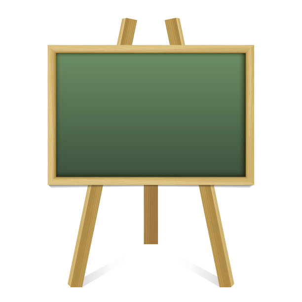 粉笔绿色板在木框架上的白色背景。图片下载