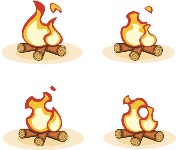 卡通篝火与燃烧的动画图片下载