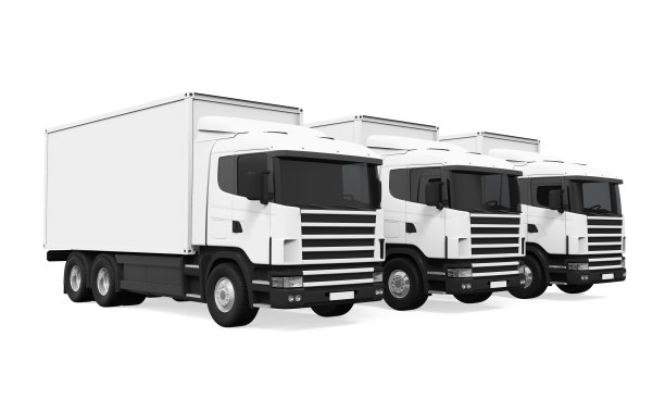 卡车车队孤立图片下载