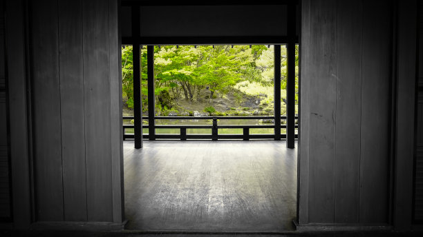日式花园，有风水房图片下载